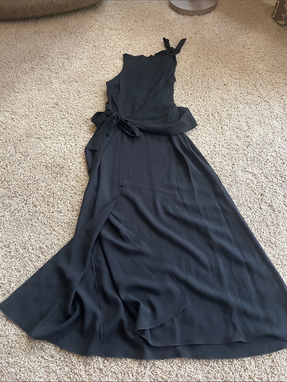 Black Wrap Maxi Dress that looks much better than the pics